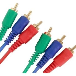 Cabo 3 Rca Macho De áudio Ou Av Vídeo Componente 1,80 Metros Vermelho Verde Azul Jack