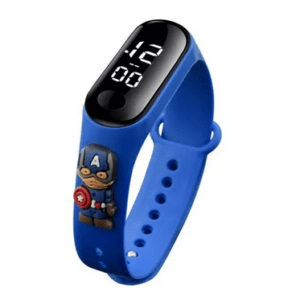 Relogio Digital Led Infantil Disney Super Herois Smartband capitão