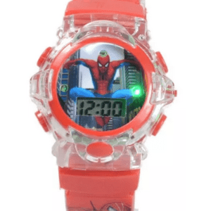 Relógio Infantil Digital Personagens Vingadores Luz E Som Cor Da Correia Vermelho - Homem Aranha